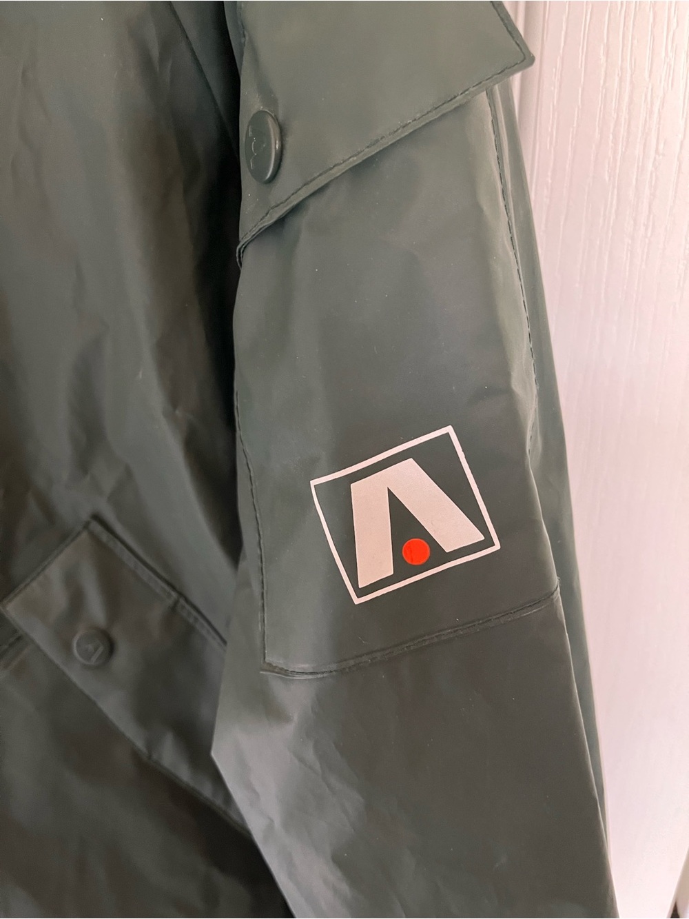Vintage Academy Broadway Corp Hooded Long Rain Coat Jacket Green Men Size M - Picture 5 of 15